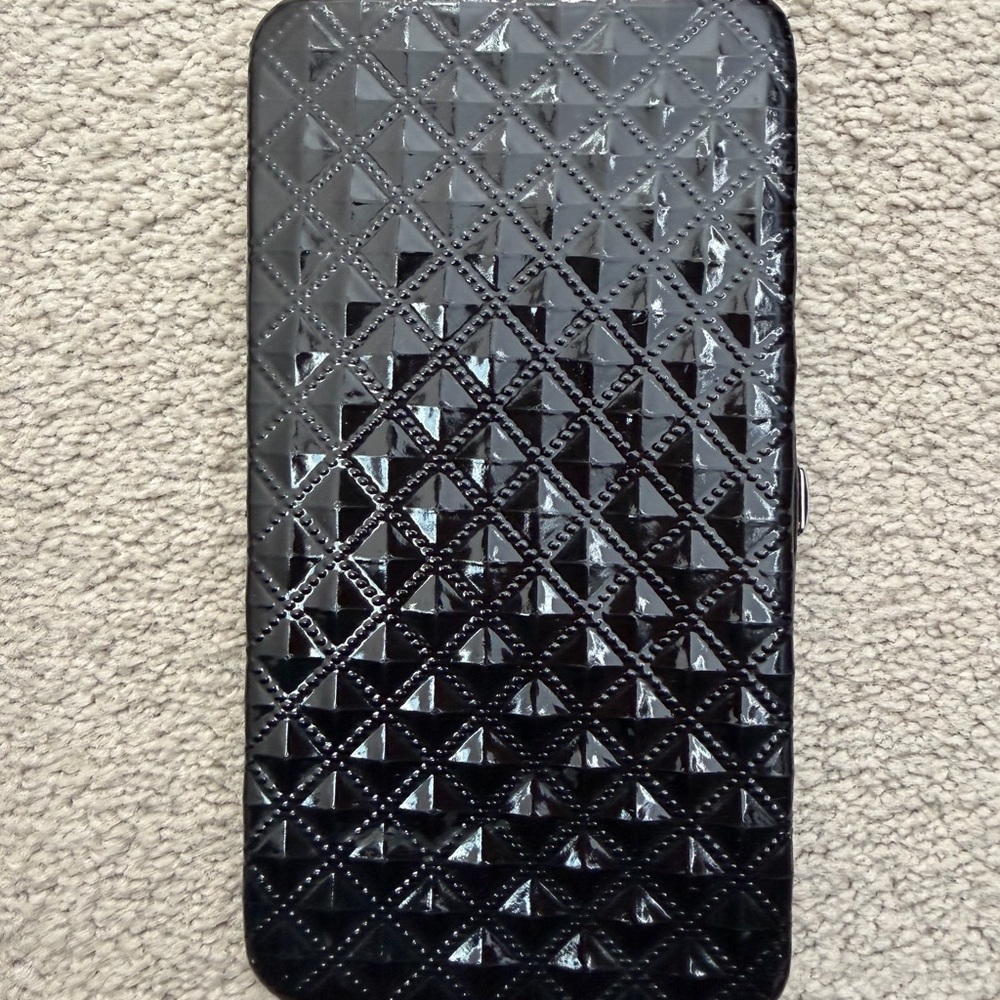 Black Quilted Hard Case wallet